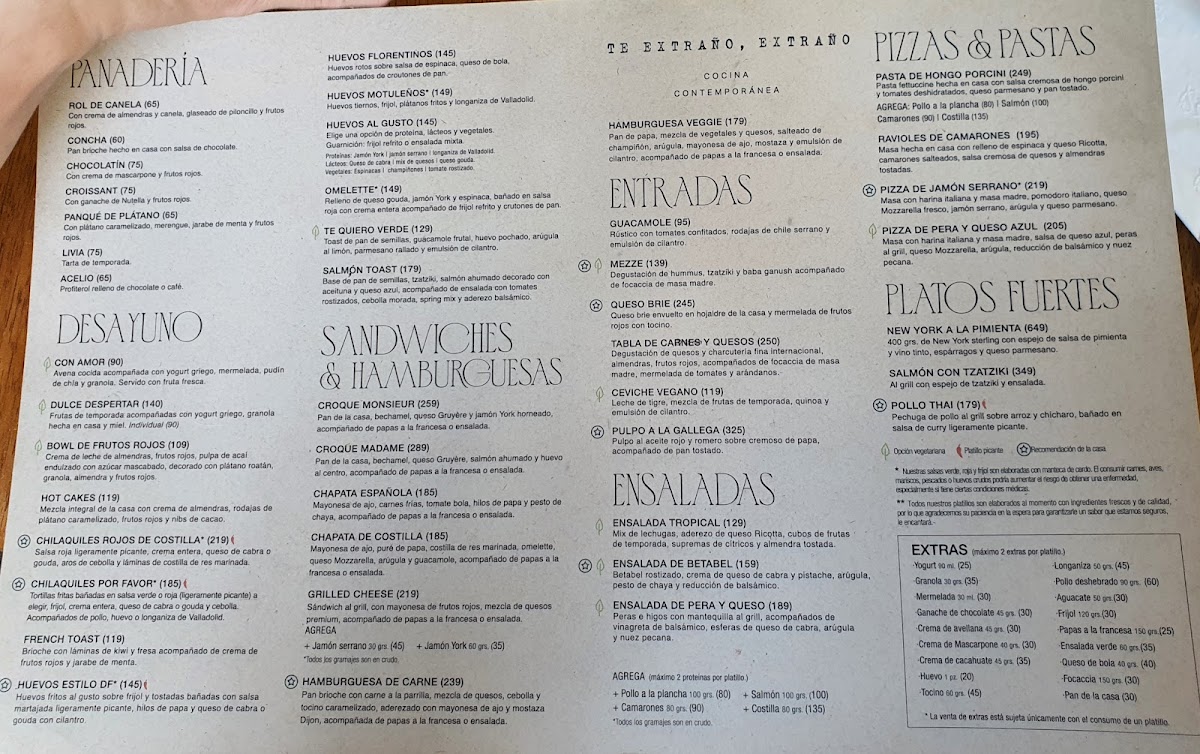 Te Extraño, Extraño - Temozón Menu - Image 1